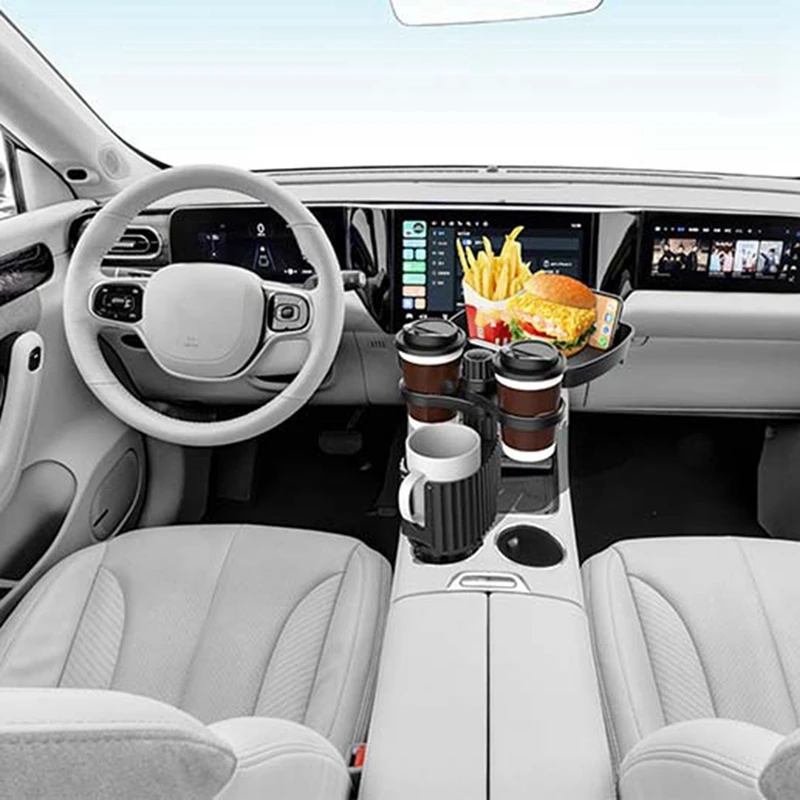 Detachable Car Cup Holder Tray, Car Food Trays, For Eating &Cup Holder Tray Table 1 Pieces