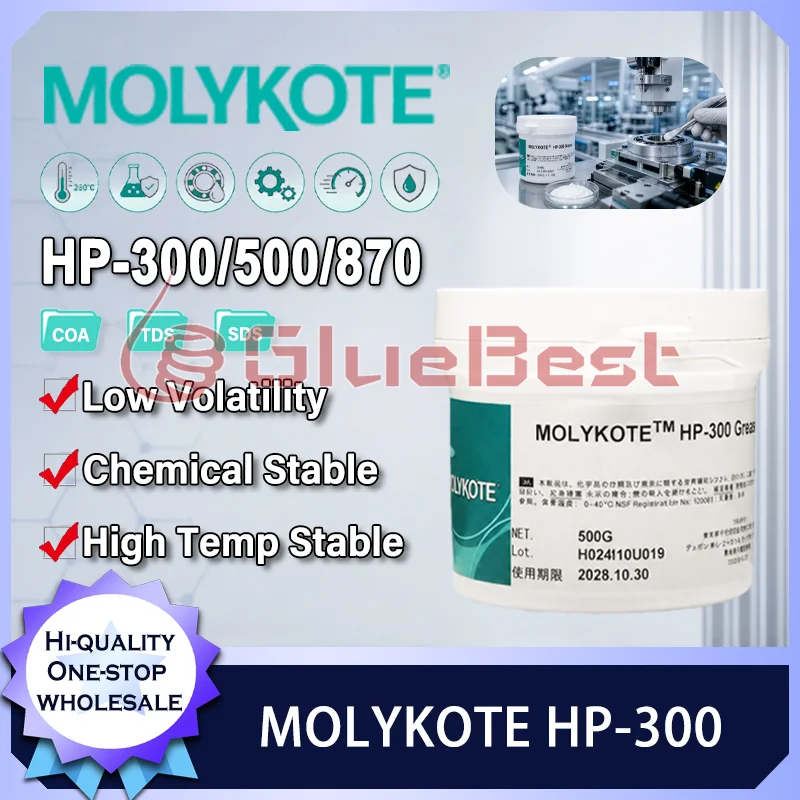 MOLYKOTE HP-300 HP-500 HP-870 PFPE Grease High Temperature Fluorinated Lubricant for Bearings Valves O Rings Vacuum Industrial