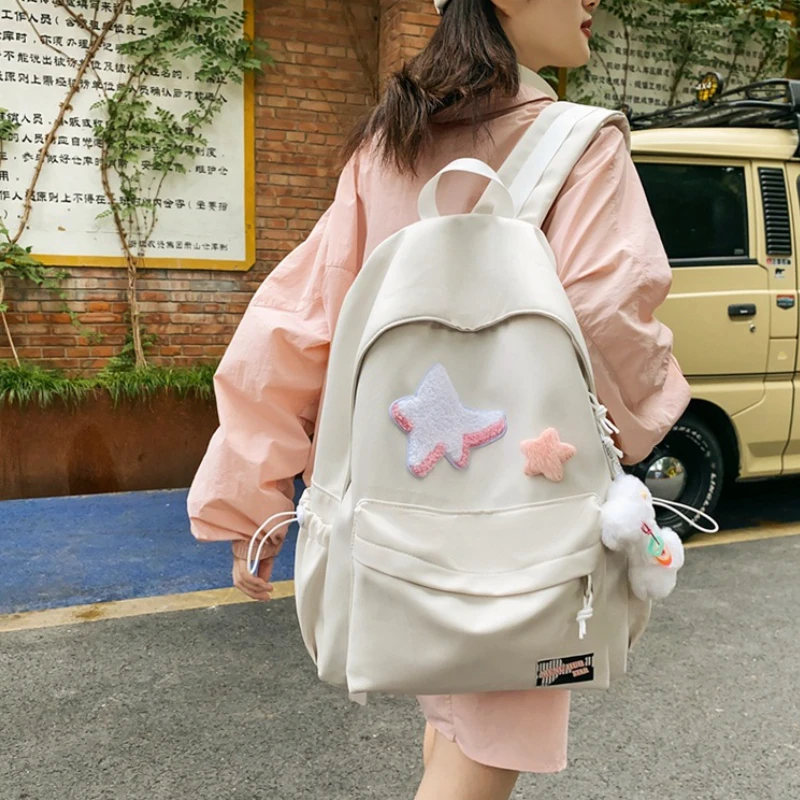 Kawaii Star Backpacks for Women Teenager Girls College Students Schoolbags Trendy Kids Casual Travel Shoulder Bags Y2K Backpacks