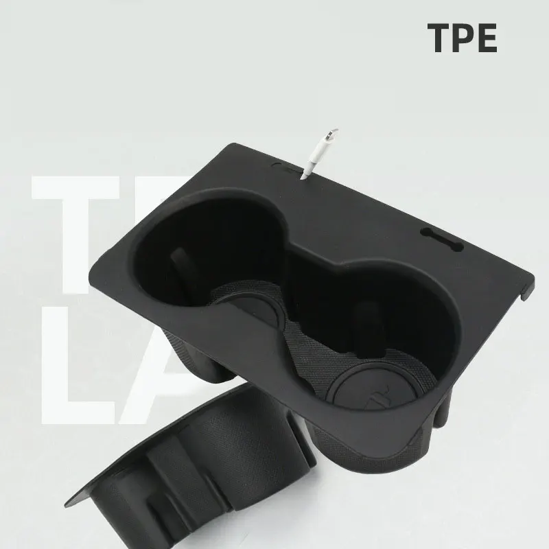ل تسلا نموذج 3 Y 2017-2023 TPE حامل الكأس الناعم كوب ماء قاعدة شرب رف غطاء كوب سيليكون