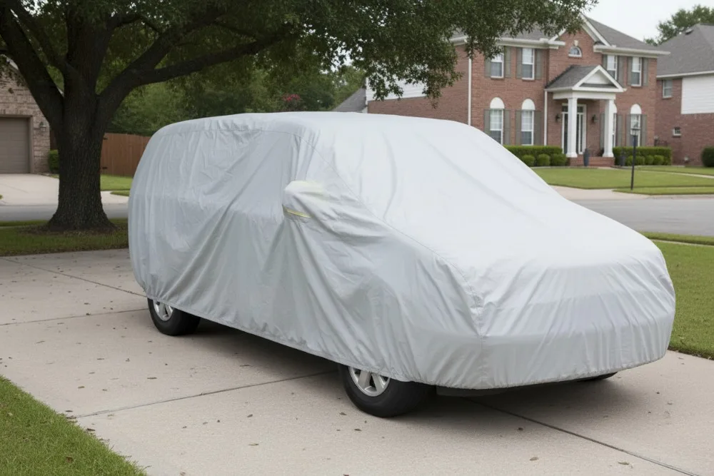 

Waterproof Breathable Van Cover, Outdoor Protection for Vans up to 228” L x 72" W x 72" H, Gray All-Weather Vehicle Cover