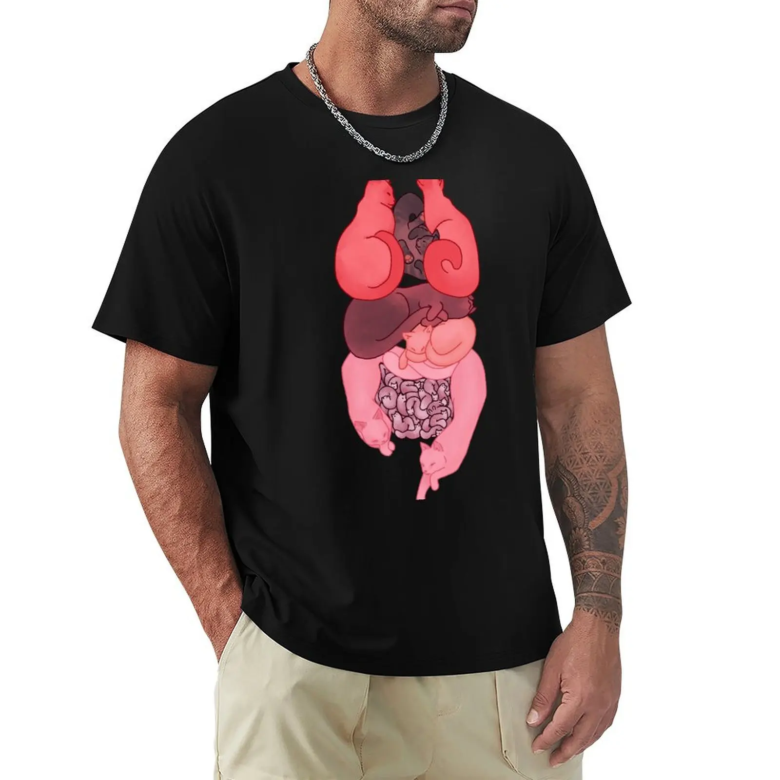 Cat Organs T-Shirt anime sweat mens clothes