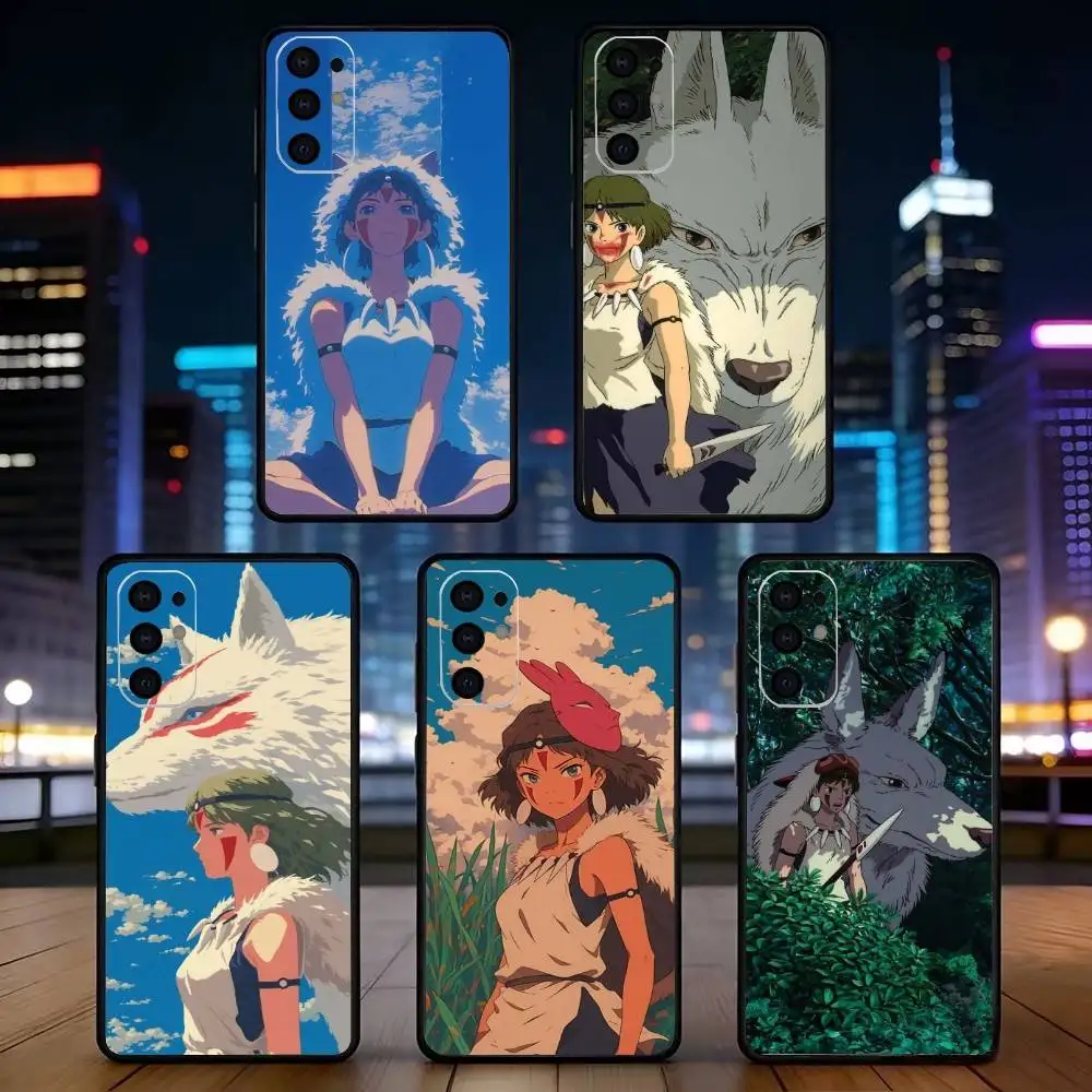Princess Mononoke Phone Case For Samsung S25,S24,S21,S22,S23,S30,Ultra,S20,Plus,Fe,Soft Silicone Black Cover