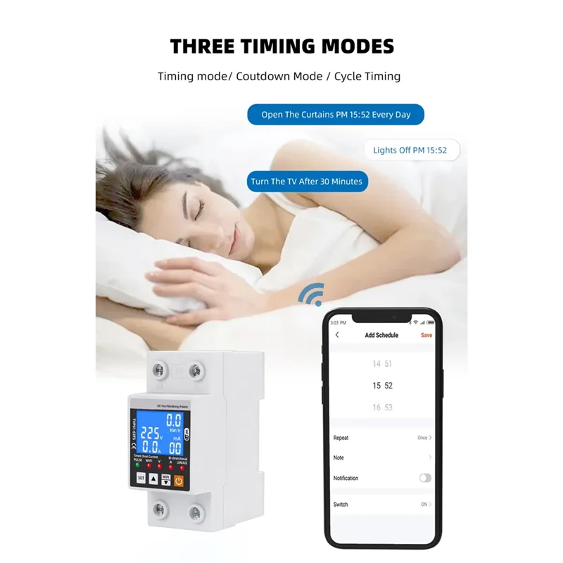 ABGH-Wifi الذكية عرام حامي الموقت على مفتاح التتابع الحالي قطاع دارة مقياس الطاقة في اتجاهين #6