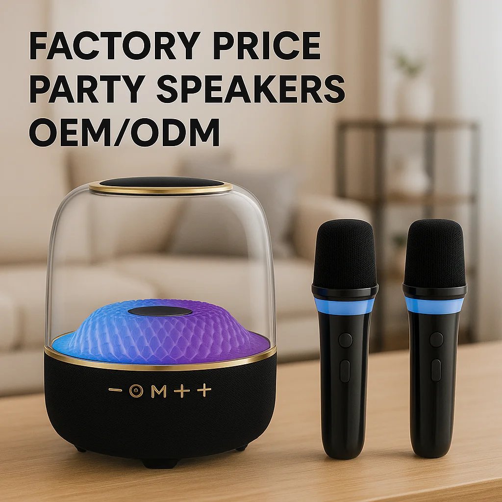 

Latest Upgraded Version of the clear Crystal Powerful Stereo Sound Rgb LED Light Portable Wireless Microphone System for Party