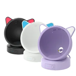 Echo Pop Battery Base Portable Charge Docking Station with Cute Cat Ears Protective Silicone Cover Battery Holder for Echo Pop