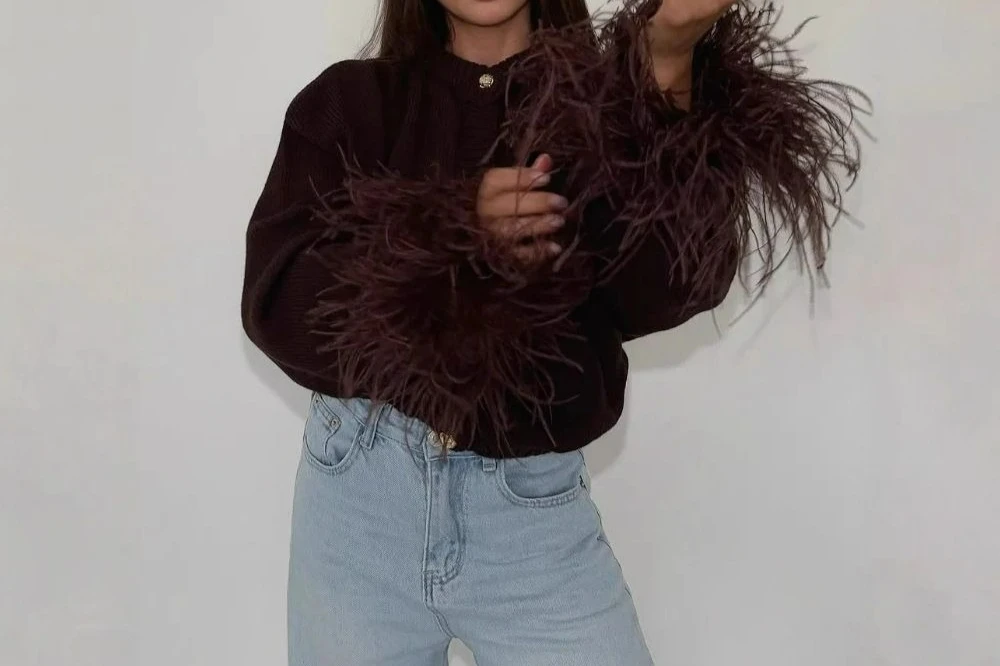 

High Street Personality Street Buttons Solid Color Knitted Cardigan Women's Jacket Fashion Sweater