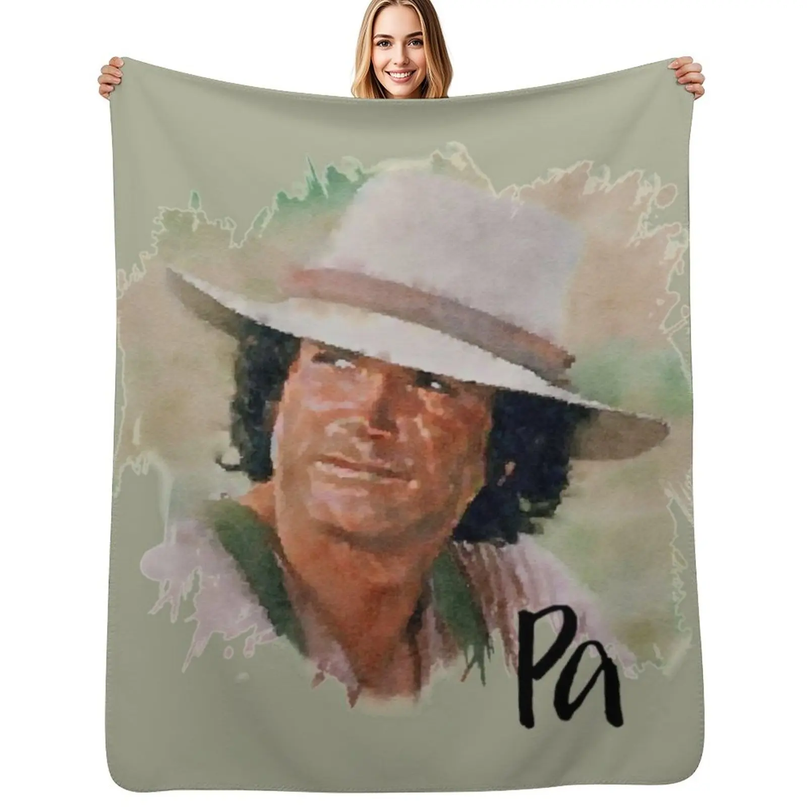 

Pa Ingalls Little House on the Prairie Throw Blanket Lightweight Warm Blanket for Indoor Outdoor Use