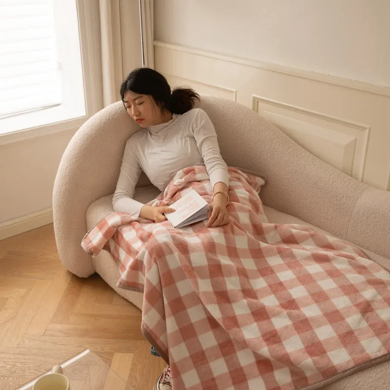 2025 autumn and winter new product thickened milk fleece printed shawl blanket sofa casual blanket children's blanket