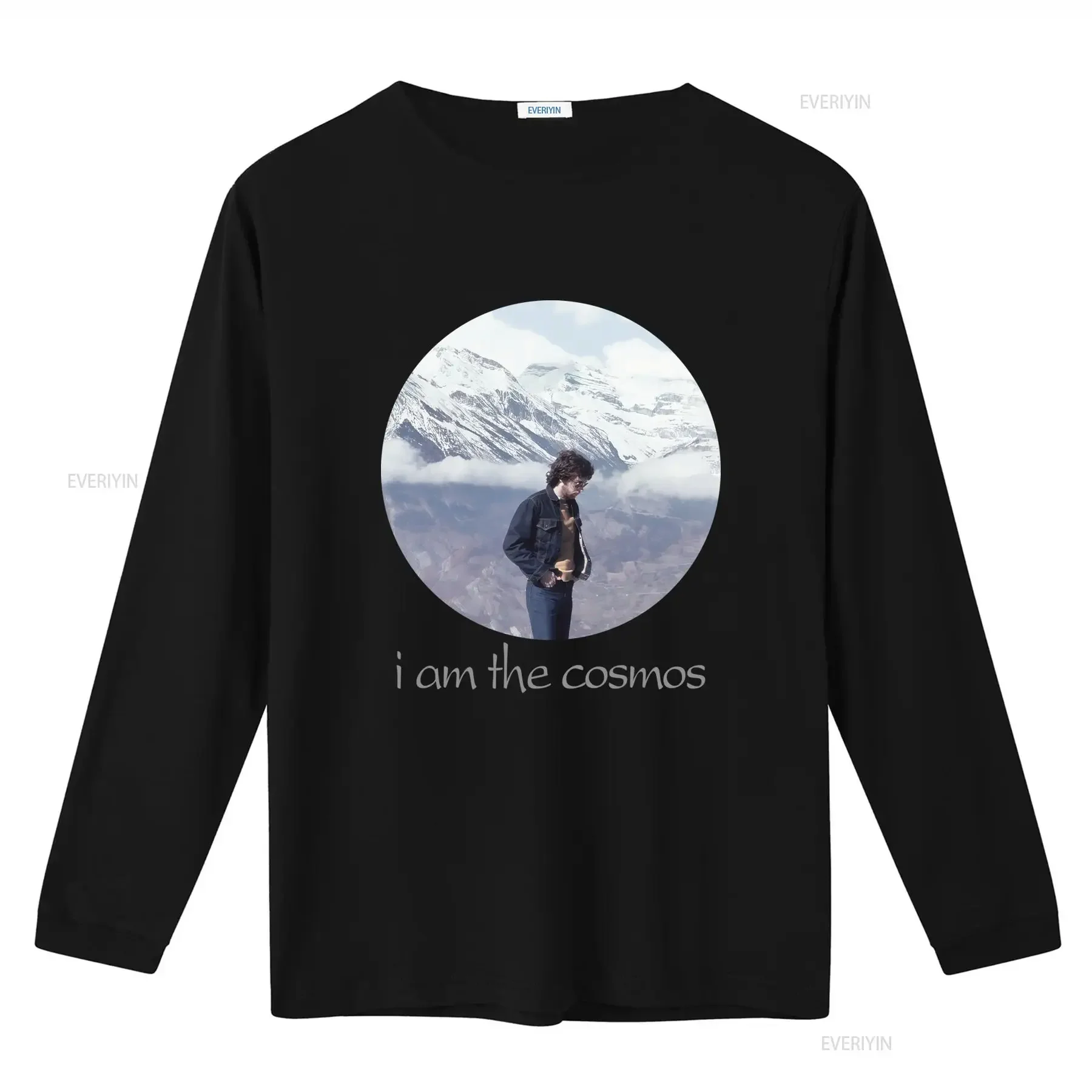 Chris Bell I Am The Cosmos Mountain Print T Shirt for Men Available in Various Colors vintage Washed Unisex fashion streetwear