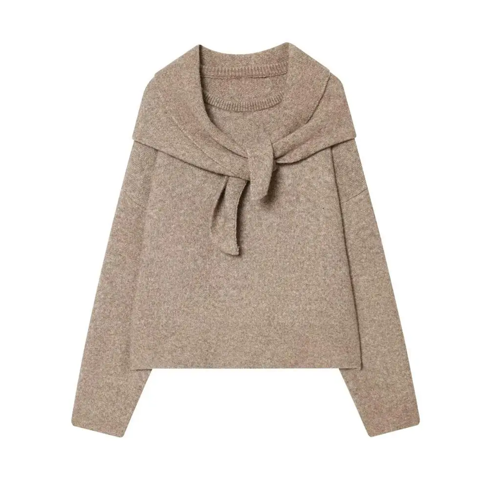 

Winter New Women's Fashion Simple and Versatile Scarf Knitted Shirt