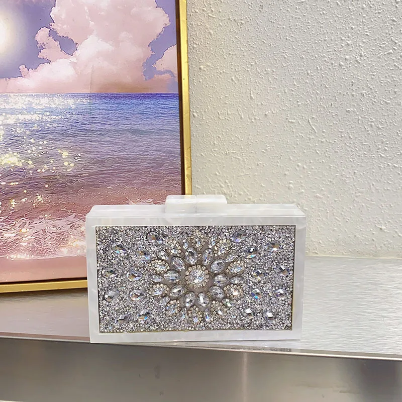 

Diamond Sunflower Small Square Bag Dinner Bag Fashion Banquet Versatile Dress Evening Bag