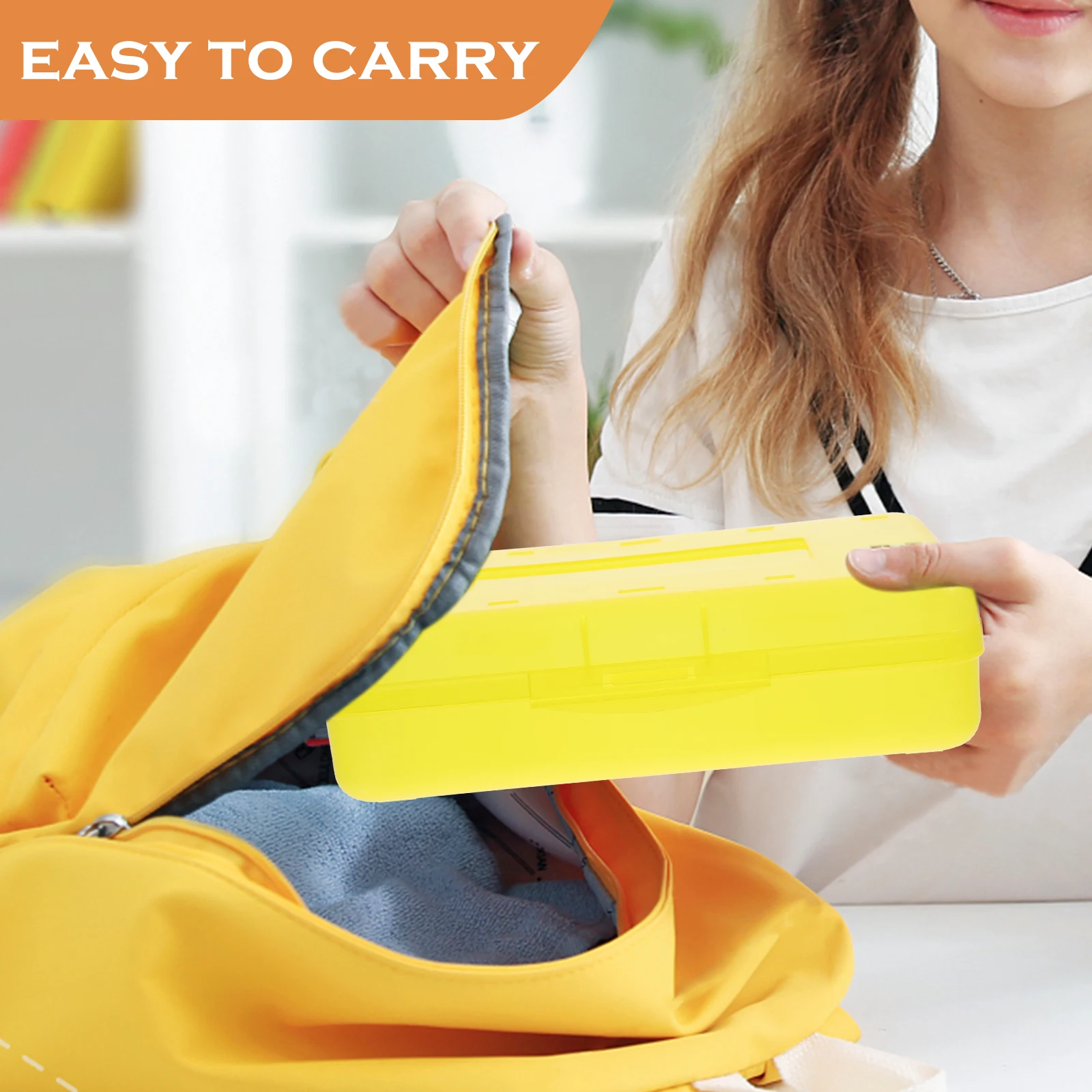 

Clear Hard Pencil Case Plastic Crayon Box Holder Large Capacity Organizer for Home Office School Use Easy to Open and Close