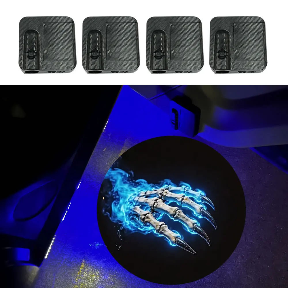 4pcs Door Light Logo LED Projector Car Door Step Courtesy Welcome Lights Cute Pattern Girl Gift Projection Light Festive Atmosphere Door Night Light