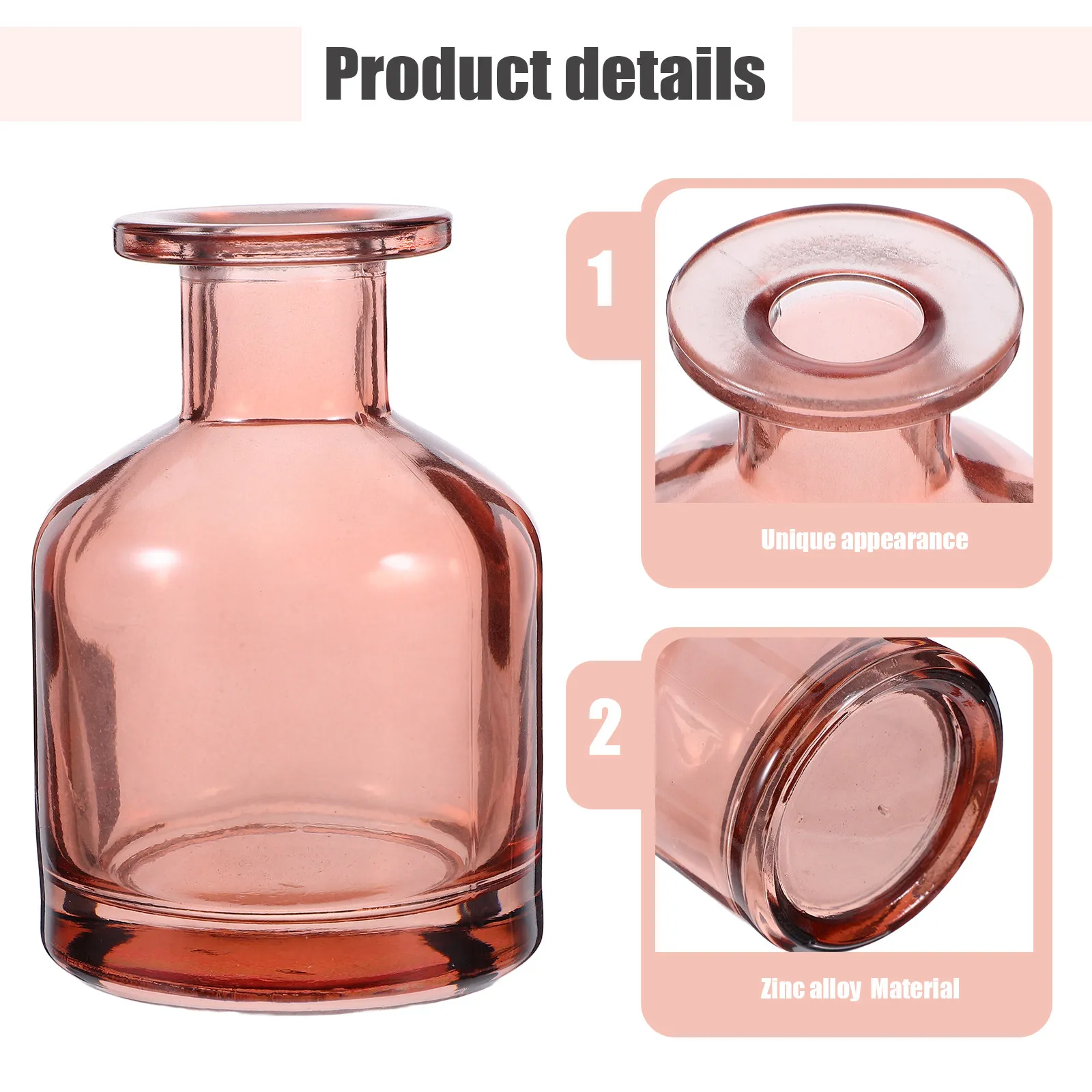 2Pcs Empty Glass Reed Diffuser Bottles 150Ml Refillable Aromatherapy Container Decorative Oil Dispenser for Home Office