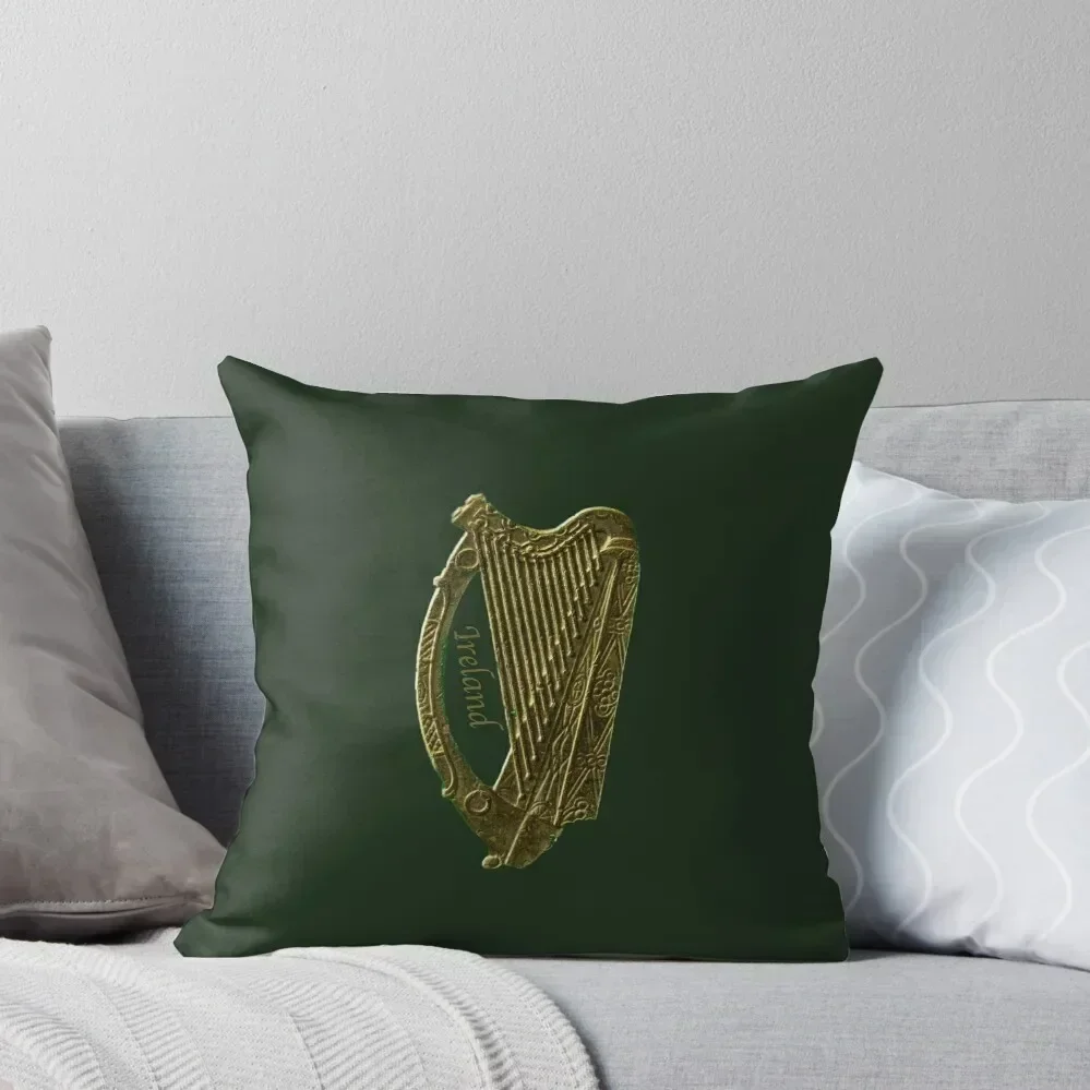 The Golden Irish Celtic Harp Throw Pillow Couch Pillows Luxury Pillow Case Christmas Pillowcase pillow