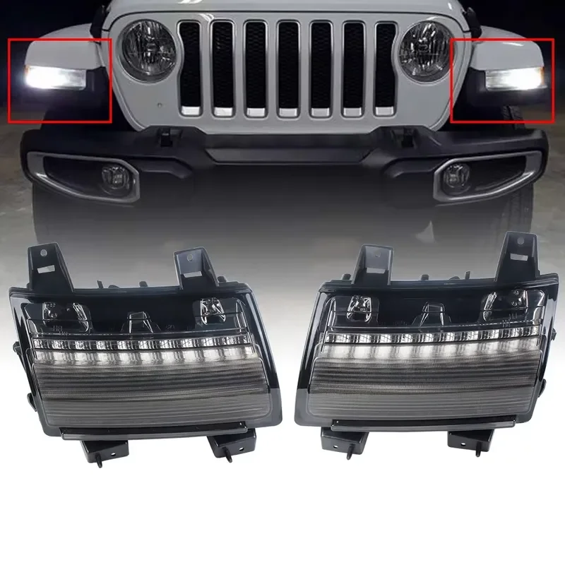 LED Daytime Running Turn Signal Lights Fender White DRL for Jeep Wrangler JL European Version High Configuration