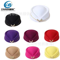 Stewardess Hat Lady Cap Beret Hat Front Desk Ceremonial Hat Snare Drum B British Stage Performance Hat