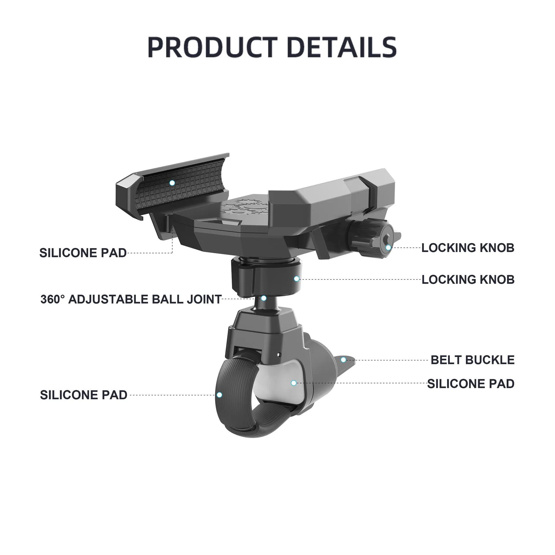 2025 ใหม่ Universal โทรศัพท์มือถือ Clamp สําหรับรถเข็นเด็กผู้ถือโทรศัพท์รถเข็นผู้ถือโทรศัพท์รถกอล์ฟผู้ถือโทรศัพท์จักรยานโทรศัพท์ Mount