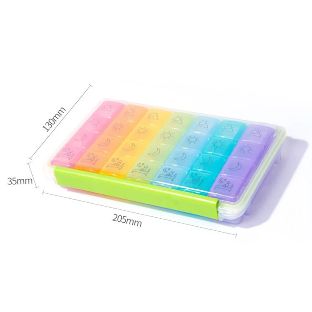 Pill Organizer 28-Cell Weekly Day Individual Plastic Medicine Planner Case Pillbox Pill Storage Box For Outdoor Travel