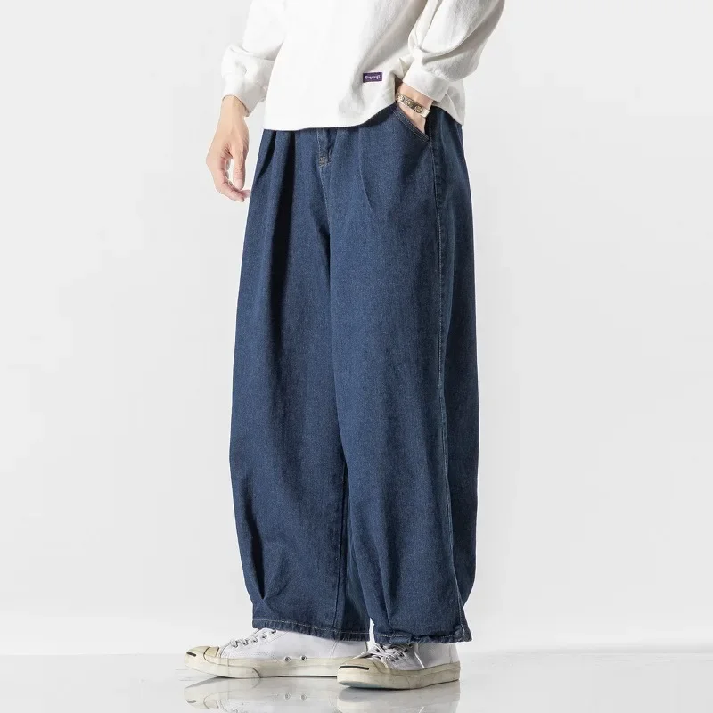 2024 Street Casual Baggy Jeans Hip Hop Wide Leg Trousers Classic All-match Black Denim Casual Male Trousers M-5XL