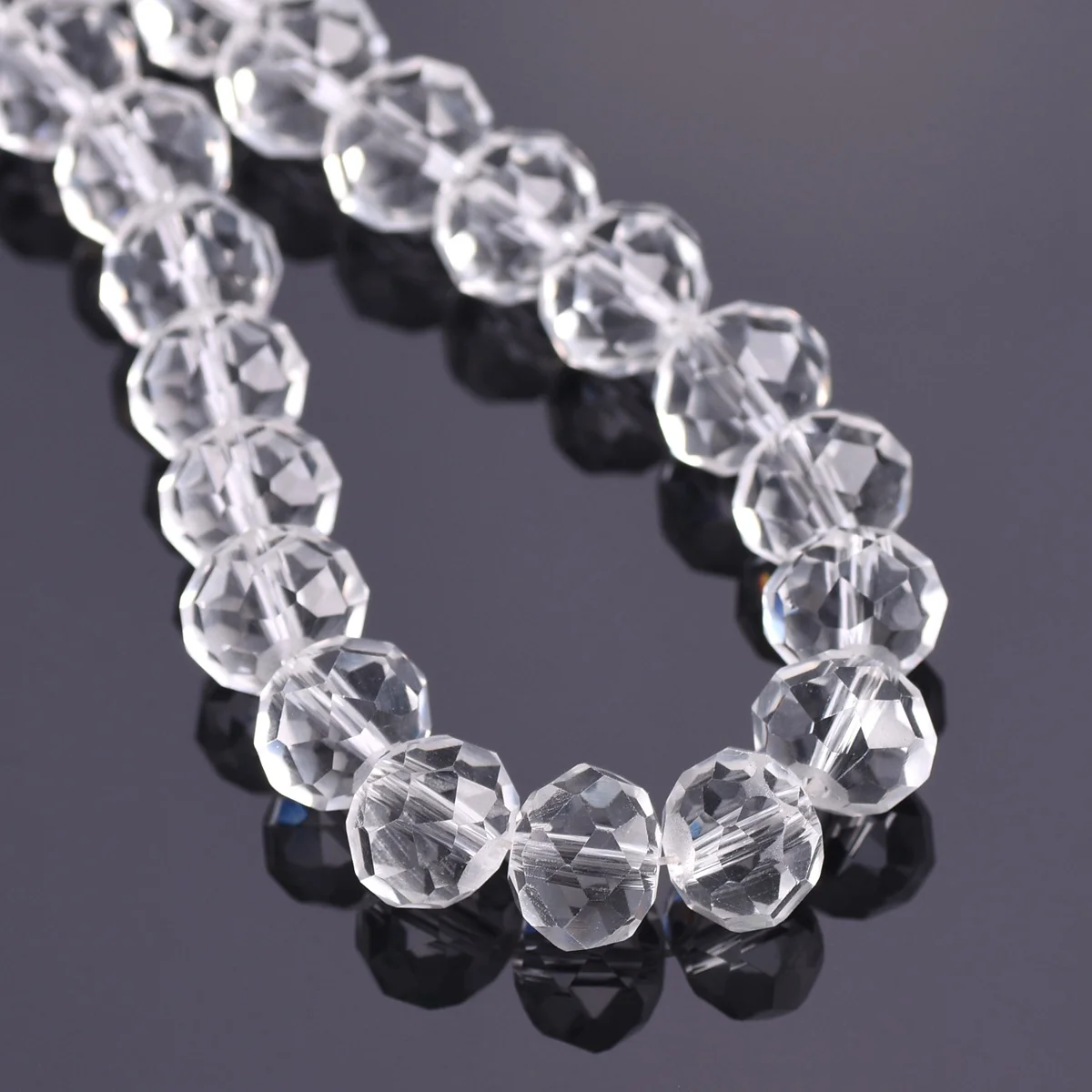 Clear Color 3mm 4mm 6mm 8mm 10mm 12mm 14mm 16mm 18mm Rondelle Faceted Crystal Glass Loose Spacer Beads For Jewelry Making DIY