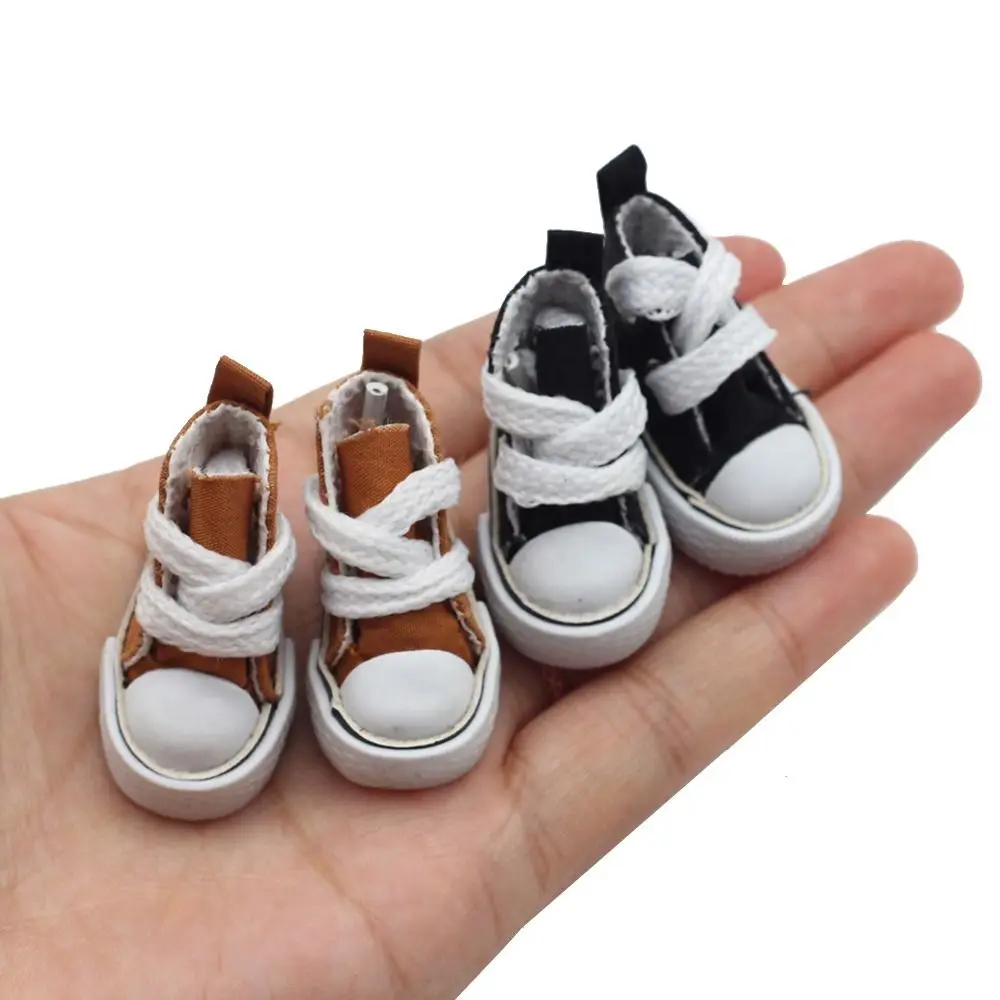 1 Pair 3.5cm Doll Fashion Mini Canvas Shoes Cute Mini Fashion Casual Doll Canvas Shoes Kawaii Colorful Mini Canvas Dolls Shoes