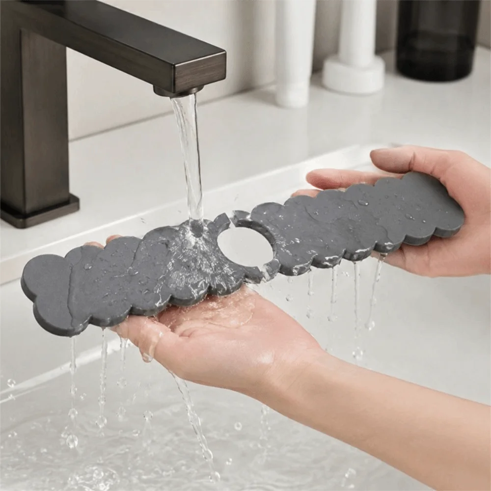 Easy To Clean Super Absorbent Faucet Mat Fast Drying Reusable Diatomite Stone Tray Washable Non-Slip Faucet Splash Guard Kitchen