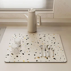 Placemat Coffee Table Drying Mats Kitchen Absorbent Draining Mat Drying Mat Quick Dry Bathroom Drain	Pads