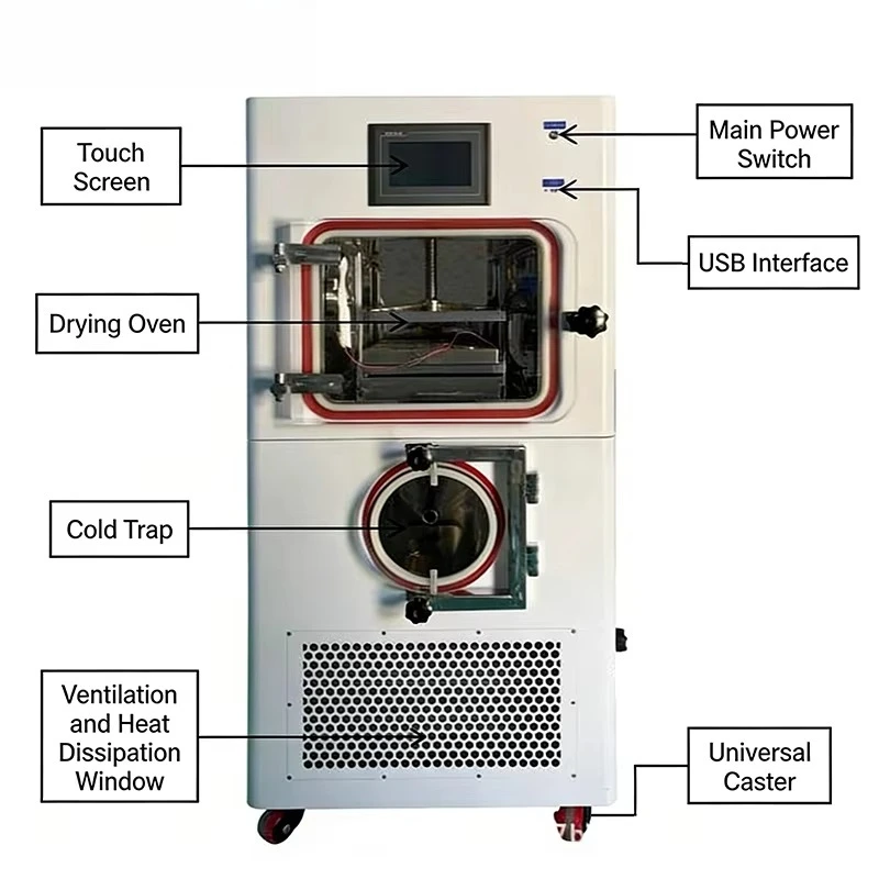 Food Industry Pilot Vacuum Lyophilizer Freeze Dryer Multi Capacity Multi-model for Export 304 Stainless Steel Customized