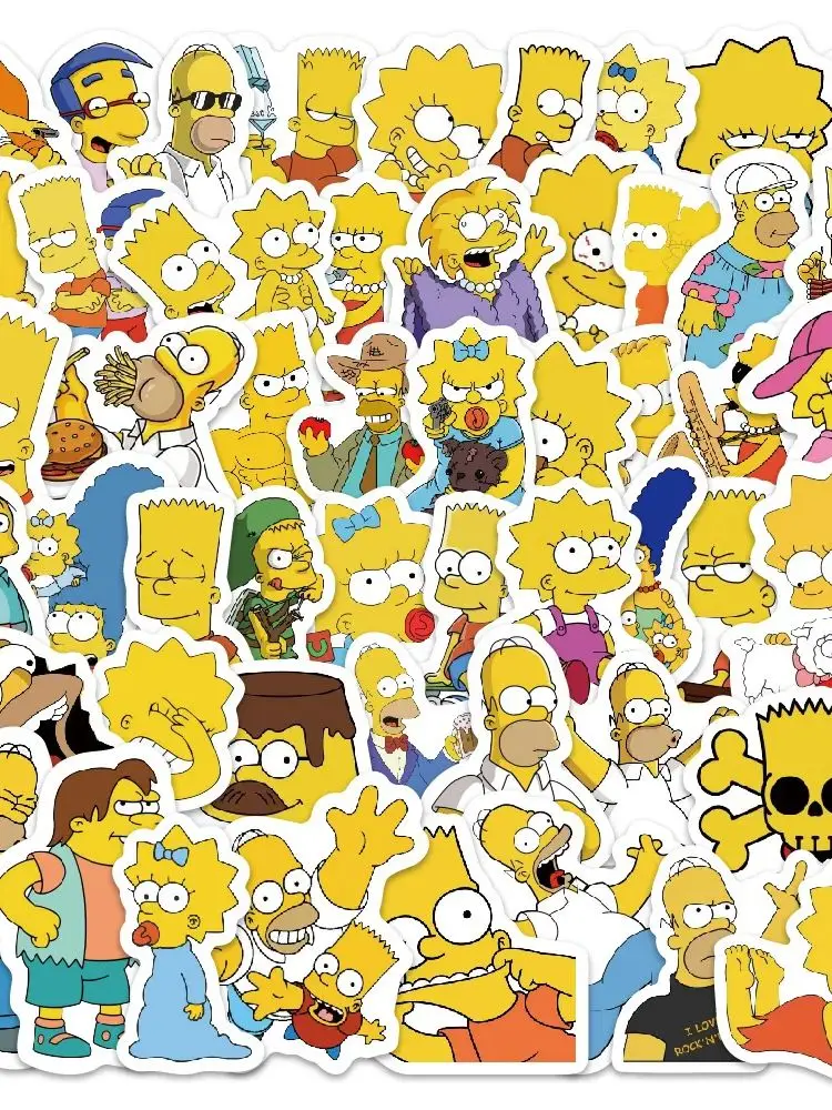 10/30/50/100 PIÈCES Les Simpsons Autocollants Disney Animation Autocollants Dessin Animé Enfants Jouets Valise Ordinateur Portable Guitare Vélo Planche À Roulettes Graffiti