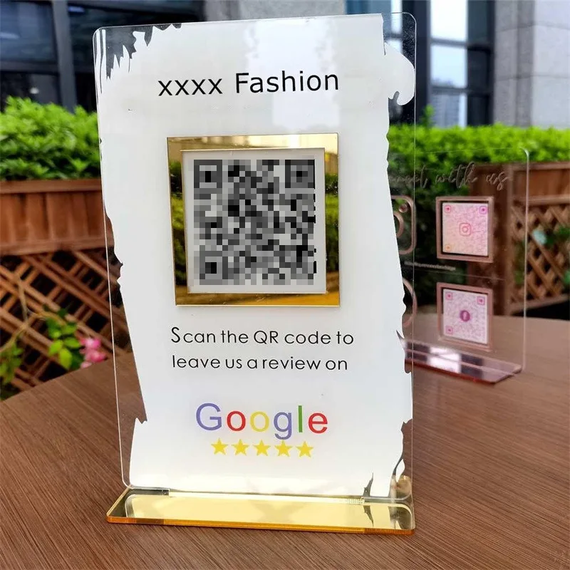 Customized Google Review Sign Business Social Media Sign Facebook Instagram Sign Beauty Salon Hairdresser Beautician Office Sign