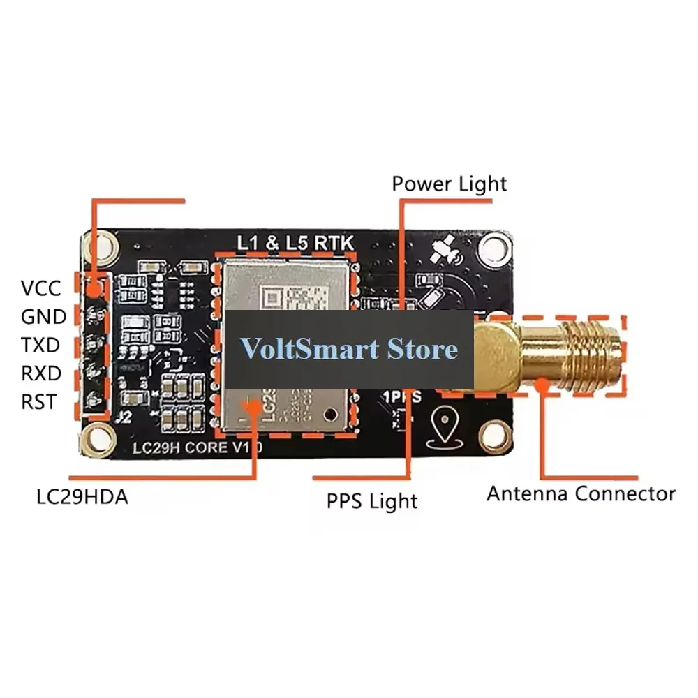 VoltSLC29H RTK Positioning Core Board Dual Band L1+L5 GPS Glonass Galileo LC29HDA Module GNSS High-precision Centimeter Level