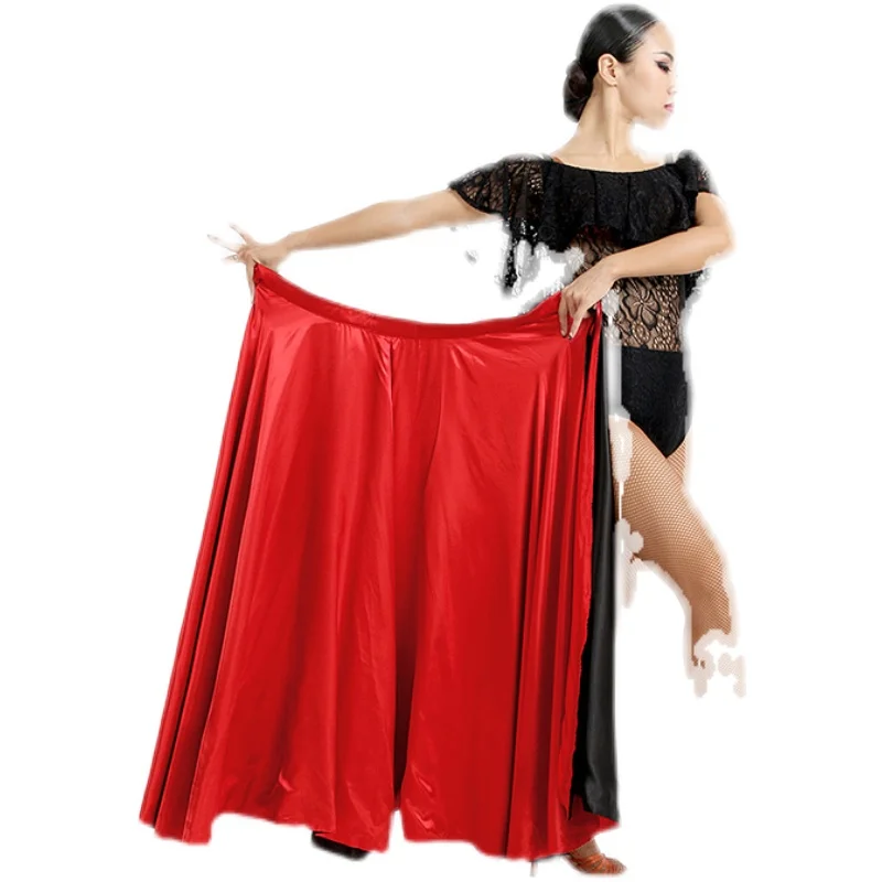 Feminino profissional dança latina saia espanhol bullfight dança desempenho saia manto avental homem e mulher vermelho preto dupla face