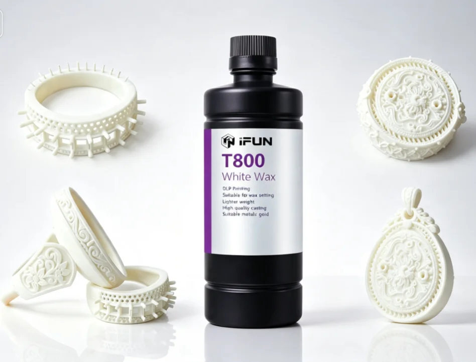 1KG T800 High Wax Liquid Castable UV Resin for Precision Jewelry 3D Printing Compatible with LCD Printers