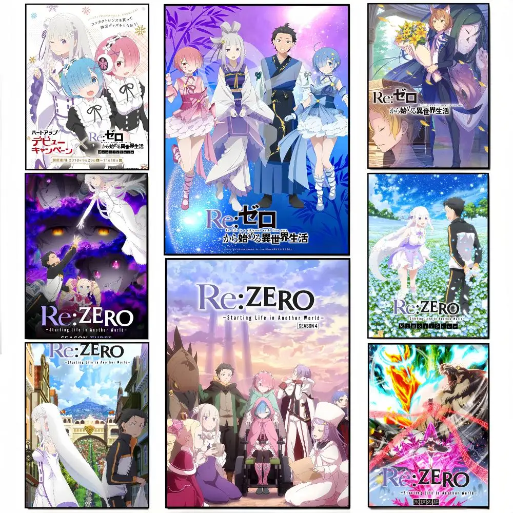 Anime ReZERO -Starting Life in Another World Painting Calligraphy Stylish Canvas Poster Wall Art for Bedroom Study Home Decor