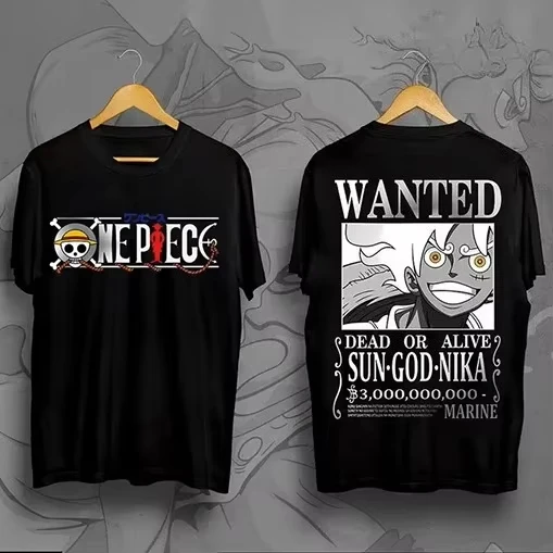 One Piece Straw Hat Pirates Unisex T-shirt 2026 Summer New Anime Double-sided Printed Casual Parent-child Short Sleeved Shirt