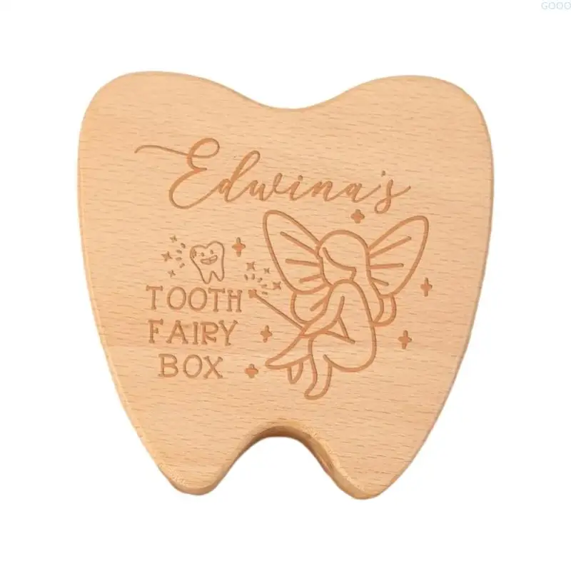 23GA Handmade First Tooth Storage Container Wooden Baby Teeth Collection Gift Box