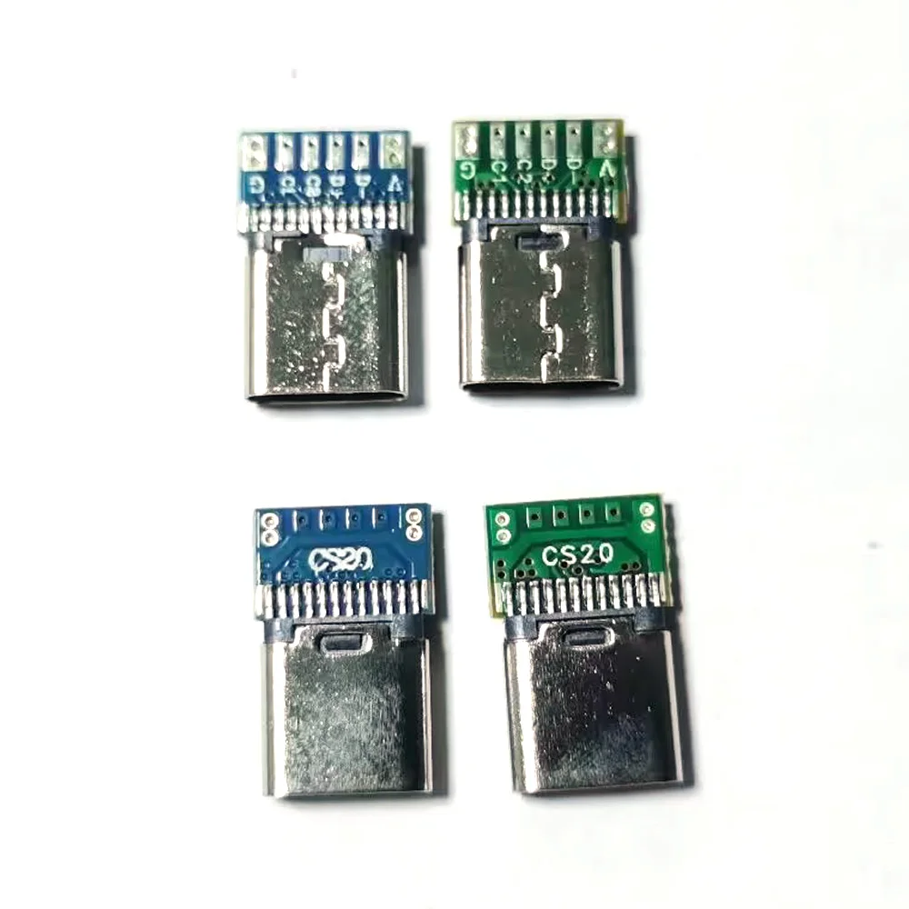 TYPE-C Welding Wire Female With Board 5A High Current USB C Connector 6P Android DIY Flash Charging Plug Fast Charging Port Jack