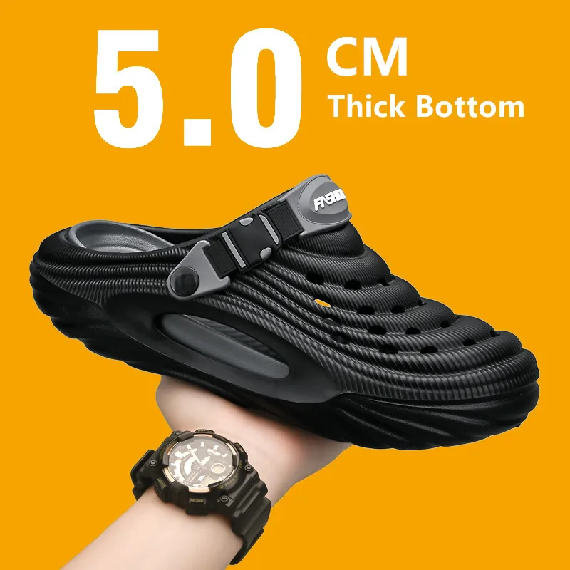New Couple Models Hole Shoes Summer Women's Sandals Beach Lightweight Men's Slippers Baotou Waterproof Sandals Slippers Men