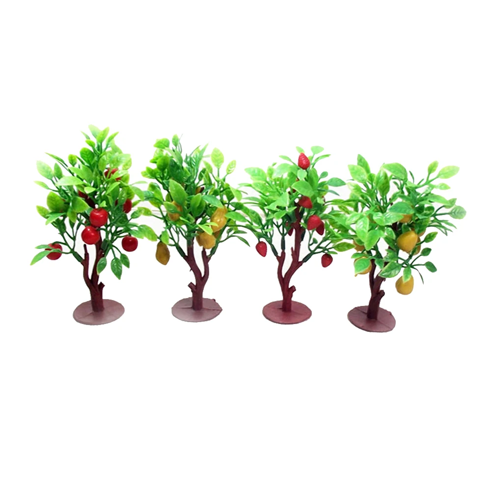 New 1/2/5Pcs Mini Fruit Tree Medel Miniature Garden Miniatures DIY Desktop Ornament Home Accessory Doll House Decor Fairy