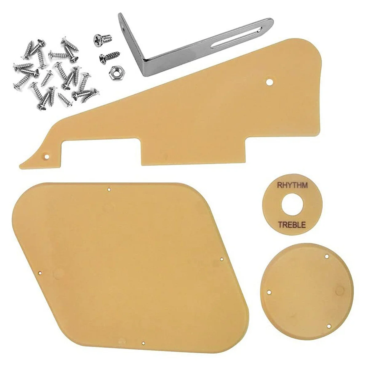 

1Set Yellow Pickguard Cavity Switch Covers Pickup Selector Plate Bracket Screws Fit Les Paul Guitar Style Kit