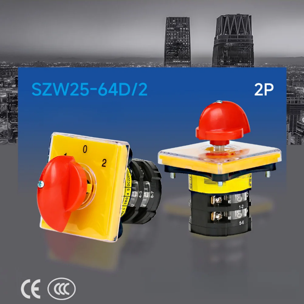 SZW25 Three Position Two Section Rotary Changeover Switch 500V 25A Easy Operation For Milling Machine Industrial Use