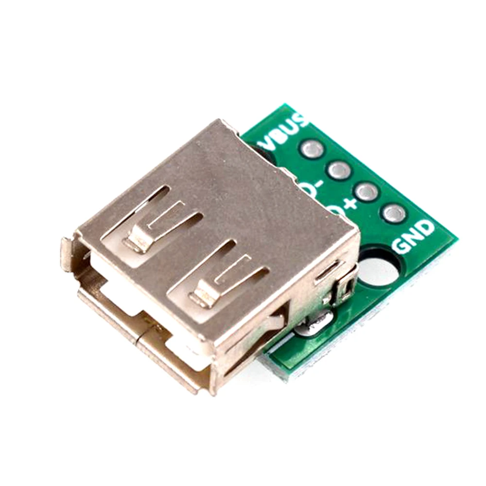 10pcs USB 2.0 female socket head to DIP 4p in-line adapter board for welding mobile phone power data cable DIP2.54mm pin linker