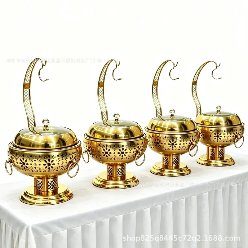 8L Stainless Steel Chafing Dish Buffet Warmer Hanging Cover Food Server for Catering Hotel Restaurant Kitchen Equipment