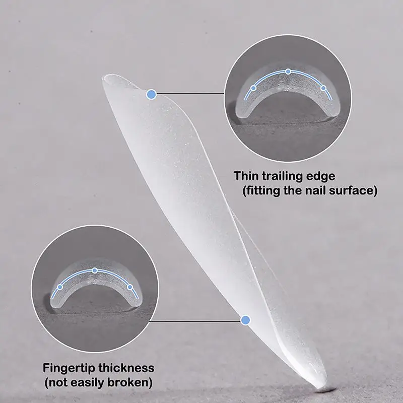 100Pcs box XS S M Fake Nails No Polishing No Trace Press On Nails Clear Artificial Thin Nail Tips For Nail Extension DIY