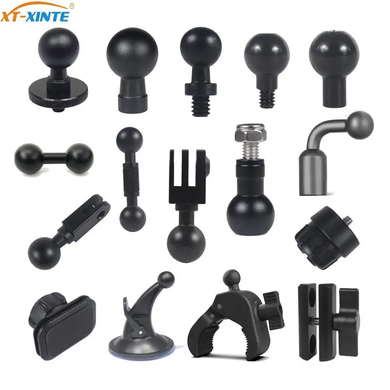 17mm Ball Head Adapter Clip Mount Double Socket Arm Converter to 1/4
