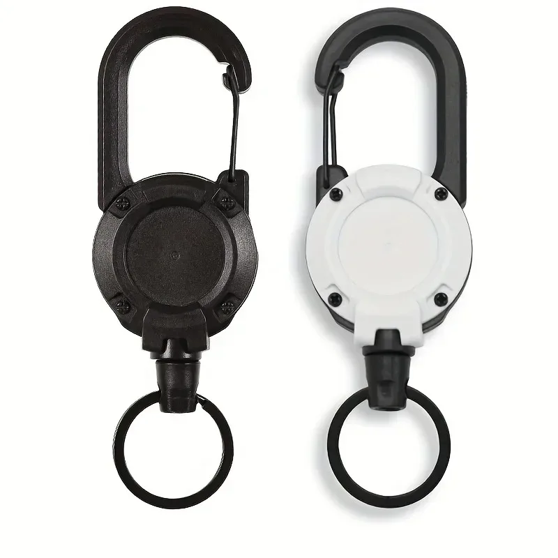 1/2/4 Stück ausziehbare, einziehbare Halterungen, Schlüsselanhänger, robuste Clip-Halterungen mit Karabiner, Schlüsselanhänger für Herren, Outdoor-Taschen – Detail 9