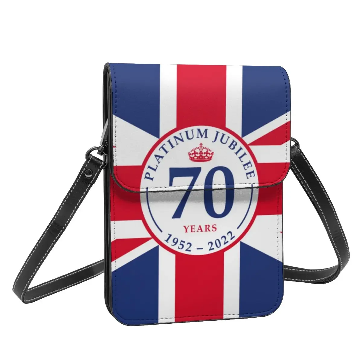 Queen Elizabeth Platinum Jubilee Shoulder Bag UK Flag 70 Years Fashion Reusable Mobile Phone Bag Leather Streetwear Woman Bags