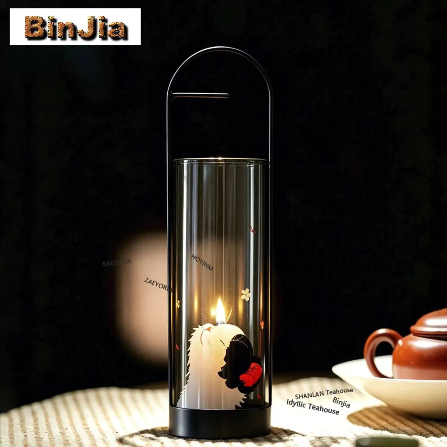 Cat Glass Candle Holder Aesthetic Aromatherapy Scented Aromatic Candles Candle Lights Teaware Literati Equipment Collection